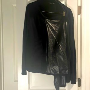 VS leather and knit cardigan